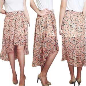 One Clothing Hi Low Floral Skirt Multicolor Size S
